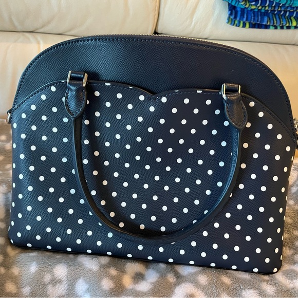 NWT Kate Spade New York medium dome satchel in Payton micro polkadot nightcap - Picture 4 of 7
